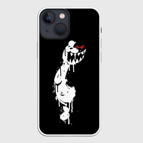 Чехол для iPhone 13 mini с принтом MONOKUMA в темноте в Рязани,  |  | anime | bear | black | danganronpa | japan | monokuma | white | аниме | белое | медведь | монокума | черное | япония