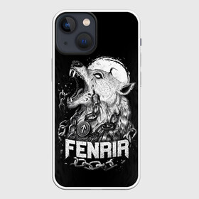 Чехол для iPhone 13 mini с принтом Fenrir в Рязани,  |  | Тематика изображения на принте: fenrir | viking | vikings | викинг | викинги | волк | мех | мифология. русь | оскал | скандинавы | славяне | собака | фенрир | шерсть | язычник