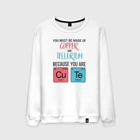 Мужской свитшот хлопок с принтом Copper and Tellurium в Рязани, 100% хлопок |  | cute | science | металл | наука | научный юмор | переодическая система | таблица | таблица менделеева | химические элементы | химия | юмор