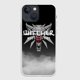 Чехол для iPhone 13 mini с принтом ВЕДЬМАК ЭМБЛЕМА В ДЫМУ | THE WITCHER SMOKE в Рязани,  |  | geralt | the witcher | the witcher wild hunt | witcher | wolf | аард | аксий | белый волк | ведьмак | ведьмак 3 | волк | геральт | игни | ирден | йенифер | каер морхен | квен | охотник | трисс | цири | школа волка