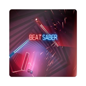 Магнит виниловый Квадрат с принтом Beat Saber в Рязани, полимерный материал с магнитным слоем | размер 9*9 см, закругленные углы | 3d | 3д | beat | saber | виртуальная | игра | реальность | ритм