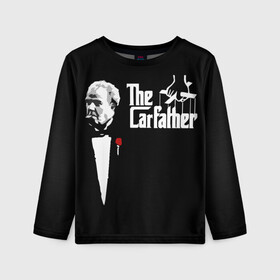 Детский лонгслив 3D с принтом The Carfather Top Gear в Рязани, 100% полиэстер | длинные рукава, круглый вырез горловины, полуприлегающий силуэт
 | Тематика изображения на принте: godfather | grand tour | jeremy clarkson | the carfather | top gear | авто | ведущий | гран тур | джереми кларксон | крёстный отец | топ гир