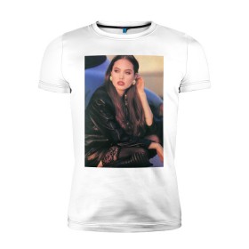 Мужская футболка премиум с принтом Анджелина Джоли в Рязани, 92% хлопок, 8% лайкра | приталенный силуэт, круглый вырез ворота, длина до линии бедра, короткий рукав | актриса | анджелина | голливуд | джоли | знаменитости | миссис смит