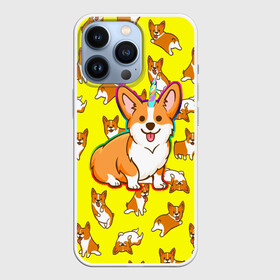 Чехол для iPhone 13 Pro с принтом Corgi в Рязани,  |  | Тематика изображения на принте: corgi | dog | dogs | волшебство | единорог | корги | мило | радуга | собаки | собачки