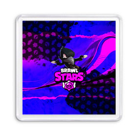 Магнит 55*55 с принтом BRAWL STARS CROW. в Рязани, Пластик | Размер: 65*65 мм; Размер печати: 55*55 мм | Тематика изображения на принте: 8 bit | bibi | brawl stars | brock | bull | crow | dinomike | el primo | leon | mobile game | nita | poko | ricochet | stars | tara | бравл старс | ворон | леон | мобильные игры