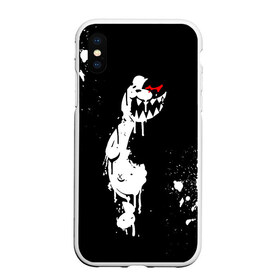 Чехол для iPhone XS Max матовый с принтом Monokuma paint в Рязани, Силикон | Область печати: задняя сторона чехла, без боковых панелей | danganronpa | eye | monokuma | paint | аватар | антагонист | брызги | глаз | игрушка | краска | медведь | монокума | мягкая | панда | потёки | робот