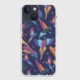 Чехол для iPhone 13 mini с принтом Райские попугаи в Рязани,  |  | животное | животные | красочный принт | попугаи | попугай | природа | птица | птицы