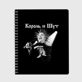 Тетрадь с принтом Король и Шут + Анархия (спина) в Рязани, 100% бумага | 48 листов, плотность листов — 60 г/м2, плотность картонной обложки — 250 г/м2. Листы скреплены сбоку удобной пружинной спиралью. Уголки страниц и обложки скругленные. Цвет линий — светло-серый
 | punk | rock | киш | король | король и шут | михаил горшенев | панки | рок | русский рок | шут