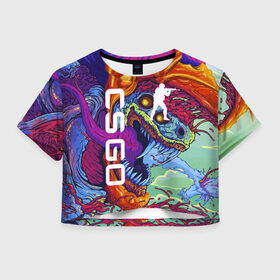 Женская футболка Crop-top 3D с принтом CS GO HYPERBEAST | КС ГО ХАЙПЕРБИСТ в Рязани, 100% полиэстер | круглая горловина, длина футболки до линии талии, рукава с отворотами | Тематика изображения на принте: astralis | awp | counter strike | cs go | cs go global offensive | cs:go | faze clan | hyper beast | team liquid | астралис | кс го | тим ликвид | фейз клан | хайпер бист