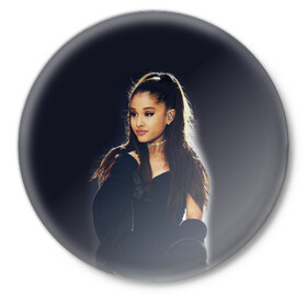 Значок с принтом Ariana Grande (Ариана Гранде) в Рязани,  металл | круглая форма, металлическая застежка в виде булавки | ariana grande | актриса | американская певица | ариана | ариана гранде | гранде | девушка | музыка | певица | песни | продюсер