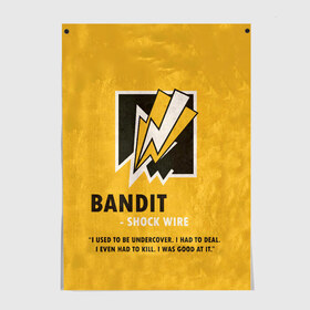 Постер с принтом Bandit (R6s) в Рязани, 100% бумага
 | бумага, плотность 150 мг. Матовая, но за счет высокого коэффициента гладкости имеет небольшой блеск и дает на свету блики, но в отличии от глянцевой бумаги не покрыта лаком | art | bandit | game | logo | rainbow | shooter | siege | six | ubisoft | арт | бандит | игра | игры | компьютерные | лого | оперативник | осада | персонаж | радуга 6 | шутер