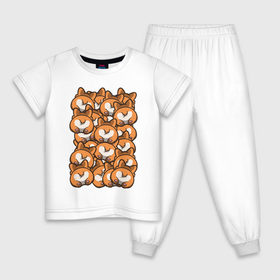 Детская пижама хлопок с принтом Попки Корги в Рязани, 100% хлопок |  брюки и футболка прямого кроя, без карманов, на брюках мягкая резинка на поясе и по низу штанин
 | корги | попки корги | собаки