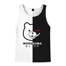 Мужская майка 3D с принтом _Monokuma_ в Рязани, 100% полиэстер | круглая горловина, приталенный силуэт, длина до линии бедра. Пройма и горловина окантованы тонкой бейкой | Тематика изображения на принте: anime | character | dangan ronpa | kawai | manga | аниме | анимэ | глаз | данганронпа | двухцветная | директор | злодей | из | изображение | кавай | крутой | лицо | манга | медведь | милый | мишка | на груди | необычный | нос