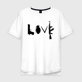 Мужская футболка хлопок Oversize с принтом Banksy LOVE в Рязани, 100% хлопок | свободный крой, круглый ворот, “спинка” длиннее передней части | Тематика изображения на принте: banksy | анархизм | андерграунд | антивоенное движение | антиимпериализм | антикапитализм | бенкс | бенкси | бристоль | бэнкс | бэнкси | граффити | нигилизм | стрит арт | художник