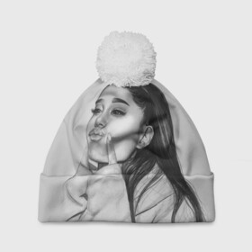 Шапка 3D c помпоном с принтом Ariana Grande (Ариана Гранде) в Рязани, 100% полиэстер | универсальный размер, печать по всей поверхности изделия | ariana grande | актриса | американская певица | ариана | ариана гранде | гранде | девушка | музыка | певица | песни | продюсер