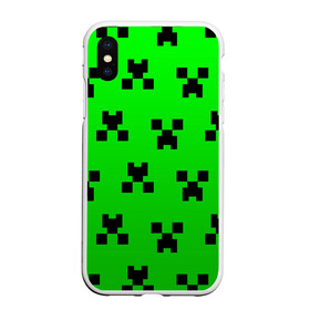 Чехол для iPhone XS Max матовый с принтом MINECRAFT в Рязани, Силикон | Область печати: задняя сторона чехла, без боковых панелей | block | criper | cube | minecraft | pixel | блок | геометрия | крафт | крипер | кубики | майнкрафт | пиксели