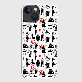 Чехол для iPhone 13 mini с принтом Banksy в Рязани,  |  | banksy | анархизм | андерграунд | антивоенное движение | антиимпериализм | антикапитализм | бенкс | бенкси | бристоль | бэнкс | бэнкси | граффити | нигилизм | стрит арт | художник