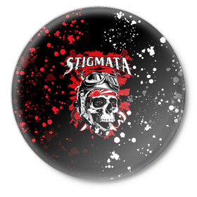 Значок с принтом Stigmata | Стигмата (Z) в Рязани,  металл | круглая форма, металлическая застежка в виде булавки | music | rock | stigmata | альтернатива | музыка | рок | стигмата | тарас уманскии