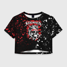 Женская футболка Crop-top 3D с принтом Stigmata в Рязани, 100% полиэстер | круглая горловина, длина футболки до линии талии, рукава с отворотами | music | rock | stigmata | альтернатива | музыка | рок | стигмата | тарас уманскии