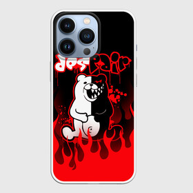 Чехол для iPhone 13 Pro с принтом Монокума despair горит в Рязани,  |  | anime | bear | black  white | danganronpa | kurokuma | monodam | monokuma | monomi | monotaro | pink | rabbit | school | shirokuma | аниме | главарь | мoноми | монокума | черно белый | школа