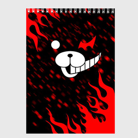 Скетчбук с принтом MONOKUMA в Рязани, 100% бумага
 | 48 листов, плотность листов — 100 г/м2, плотность картонной обложки — 250 г/м2. Листы скреплены сверху удобной пружинной спиралью | anime | bear | black  white | danganronpa | kurokuma | monodam | monokuma | monomi | monotaro | pink | rabbit | school | shirokuma | аниме | главарь | мoноми | монокума | черно белый | школа