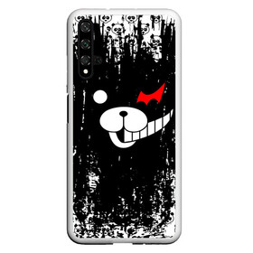 Чехол для Honor 20 с принтом MONOKUMA в Рязани, Силикон | Область печати: задняя сторона чехла, без боковых панелей | Тематика изображения на принте: anime | bear | black  white | danganronpa | kurokuma | monodam | monokuma | monomi | monotaro | pink | rabbit | school | shirokuma | аниме | главарь | мoноми | монокума | черно белый | школа