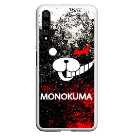 Чехол для Honor 20 с принтом MONOKUMA в Рязани, Силикон | Область печати: задняя сторона чехла, без боковых панелей | Тематика изображения на принте: anime | bear | black  white | danganronpa | kurokuma | monodam | monokuma | monomi | monotaro | pink | rabbit | school | shirokuma | аниме | главарь | мoноми | монокума | черно белый | школа