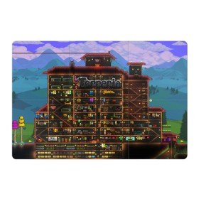 Магнитный плакат 3Х2 с принтом TERRARIA в Рязани, Полимерный материал с магнитным слоем | 6 деталей размером 9*9 см | Тематика изображения на принте: game | pixel | terraria | игра | пиксель | террариа