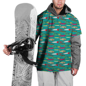 Накидка на куртку 3D с принтом рыбацкие блесна в Рязани, 100% полиэстер |  | Тематика изображения на принте: fish | fishing | texture | абстракция | блестна | наживка | прикорм | рыба | рыбак | рыбалка | рыболов | текстура