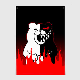 Постер с принтом MONOKUMA в Рязани, 100% бумага
 | бумага, плотность 150 мг. Матовая, но за счет высокого коэффициента гладкости имеет небольшой блеск и дает на свету блики, но в отличии от глянцевой бумаги не покрыта лаком | anime | bear | black  white | danganronpa | kurokuma | monodam | monokuma | monomi | monotaro | rabbit | school | shirokuma | аниме | главарь | мoноми | монокума | черно белый | школа