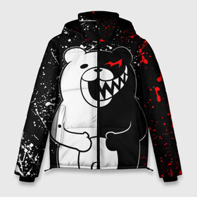 Мужская зимняя куртка 3D с принтом MONOKUMA в Рязани, верх — 100% полиэстер; подкладка — 100% полиэстер; утеплитель — 100% полиэстер | длина ниже бедра, свободный силуэт Оверсайз. Есть воротник-стойка, отстегивающийся капюшон и ветрозащитная планка. 

Боковые карманы с листочкой на кнопках и внутренний карман на молнии. | anime | bear | black  white | danganronpa | kurokuma | monodam | monokuma | monomi | monotaro | rabbit | school | shirokuma | аниме | главарь | мoноми | монокума | черно белый | школа