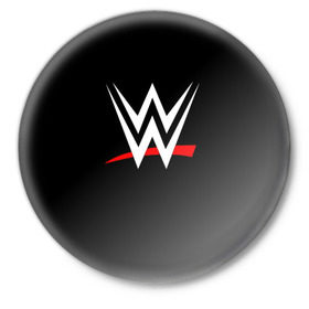 Значок с принтом WWE в Рязани,  металл | круглая форма, металлическая застежка в виде булавки | raw | smackdown | wrestling | wwe | борьба | единоборства | реслинг | рестлинг | спорт | шоу