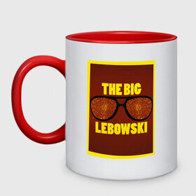 Кружка двухцветная с принтом The Big Lebowski в Рязани, керамика | объем — 330 мл, диаметр — 80 мм. Цветная ручка и кайма сверху, в некоторых цветах — вся внутренняя часть | the big lebowski | большой лебовски | кино | персонаж | чувак