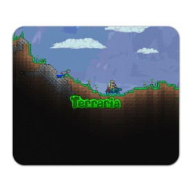 Коврик для мышки прямоугольный с принтом terraria game в Рязани, натуральный каучук | размер 230 х 185 мм; запечатка лицевой стороны | Тематика изображения на принте: game | pixel | terraria | игра | пиксель | террариа