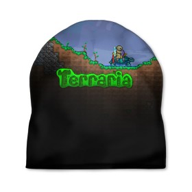 Шапка 3D с принтом terraria game в Рязани, 100% полиэстер | универсальный размер, печать по всей поверхности изделия | game | pixel | terraria | игра | пиксель | террариа