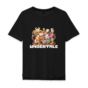 Мужская футболка хлопок Oversize с принтом UNDERTALE в Рязани, 100% хлопок | свободный крой, круглый ворот, “спинка” длиннее передней части | asriel dreemurr | chara | frisk | gaster blaster | sans | undertale | азриэль дримурр | андертейл | андрайн | гастер | меттатон | санс | фриск | чара