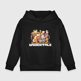 Детское худи Oversize хлопок с принтом UNDERTALE в Рязани, френч-терри — 70% хлопок, 30% полиэстер. Мягкий теплый начес внутри —100% хлопок | боковые карманы, эластичные манжеты и нижняя кромка, капюшон на магнитной кнопке | asriel dreemurr | chara | frisk | gaster blaster | sans | undertale | азриэль дримурр | андертейл | андрайн | гастер | меттатон | санс | фриск | чара