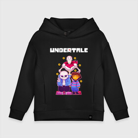 Детское худи Oversize хлопок с принтом UNDERTALE в Рязани, френч-терри — 70% хлопок, 30% полиэстер. Мягкий теплый начес внутри —100% хлопок | боковые карманы, эластичные манжеты и нижняя кромка, капюшон на магнитной кнопке | asriel dreemurr | chara | frisk | gaster blaster | sans | undertale | азриэль дримурр | андертейл | андрайн | гастер | меттатон | санс | фриск | чара