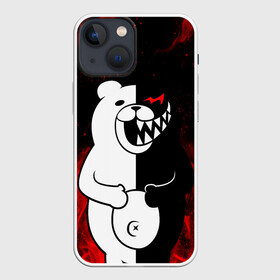 Чехол для iPhone 13 mini с принтом MONOKUMA В ПЛАМЕНИ   МОНОКУМА в Рязани,  |  | anime | bear | black  white | danganronpa | kurokuma | monodam | monokuma | monomi | monotaro | rabbit | school | shirokuma | аниме | главарь | мoноми | монокума | черно белый | школа