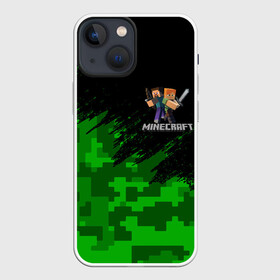 Чехол для iPhone 13 mini с принтом MINECRAFT в Рязани,  |  | block | creeper | cube | minecraft | pixel | блок | геометрия | крафт | крипер | кубики | майнкрафт | пиксели