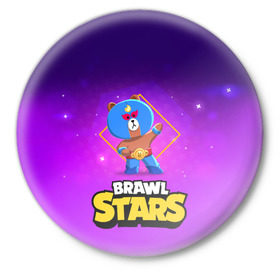 Значок с принтом Brawl Stars. El Brown в Рязани,  металл | круглая форма, металлическая застежка в виде булавки | bo | brawl | brock | bull | colt | dynamike | elprimo | jessie | leon | moba | nita | shelly | stars | бо | брок | булл | джесси | динамайк | кольт | леон | нита | шелли | эльпримо