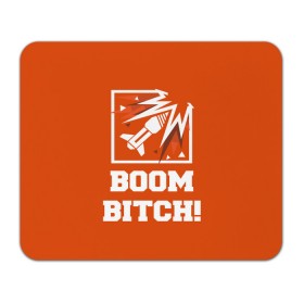 Коврик для мышки прямоугольный с принтом Boom Bitch! в Рязани, натуральный каучук | размер 230 х 185 мм; запечатка лицевой стороны | ace | diamond | epic | fails | funny | gameplay | mozzie | pro league | pvp | r6 | r6s | random | update | герой | дым | огонь | осада | пламя | радуга | снайпер | сражения | туман | шутер