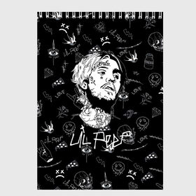 Скетчбук с принтом LIL PEEP в Рязани, 100% бумага
 | 48 листов, плотность листов — 100 г/м2, плотность картонной обложки — 250 г/м2. Листы скреплены сверху удобной пружинной спиралью | lil peep | lil prince | pink | зарубежная музыка | лил пип | маленький принц