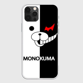 Чехол для iPhone 12 Pro Max с принтом MONOKUMA в Рязани, Силикон |  | Тематика изображения на принте: anime | bear | black  white | danganronpa | kurokuma | monodam | monokuma | monomi | monotaro | pink | rabbit | school | shirokuma | аниме | главарь | мoноми | монокума | черно белый | школа