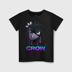 Детская футболка хлопок с принтом Brawl Stars CROW в Рязани, 100% хлопок | круглый вырез горловины, полуприлегающий силуэт, длина до линии бедер | brawl | brawl stars | crow | leon | sally | shark | stars | акула | бравл | бравл старс | браво старс | игра | компьютерная | кров | леон | леон акула | онлайн | старс | шарк