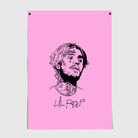 Постер с принтом LIL PEEP в Рязани, 100% бумага
 | бумага, плотность 150 мг. Матовая, но за счет высокого коэффициента гладкости имеет небольшой блеск и дает на свету блики, но в отличии от глянцевой бумаги не покрыта лаком | lil peep | lil prince | pink | зарубежная музыка | лил пип | маленький принц