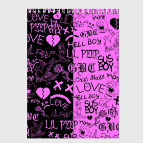 Скетчбук с принтом LIL PEEP LOGOBOMBING BLACK PINK в Рязани, 100% бумага
 | 48 листов, плотность листов — 100 г/м2, плотность картонной обложки — 250 г/м2. Листы скреплены сверху удобной пружинной спиралью | lil peep | lil prince | pink | зарубежная музыка | лил пип | маленький принц