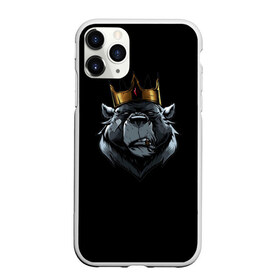 Чехол для iPhone 11 Pro матовый с принтом king в Рязани, Силикон |  | Тематика изображения на принте: для детей | для мальчиков | для мужиков | для мужчин | для парней | корона | медведь | россия | царь | черная