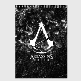 Скетчбук с принтом ASSASSIN`S CREED в Рязани, 100% бумага
 | 48 листов, плотность листов — 100 г/м2, плотность картонной обложки — 250 г/м2. Листы скреплены сверху удобной пружинной спиралью | slayer | асасин | ассасин крид | ассассин | тамплиеры