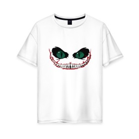 Женская футболка хлопок Oversize с принтом Smile в Рязани, 100% хлопок | свободный крой, круглый ворот, спущенный рукав, длина до линии бедер
 | 